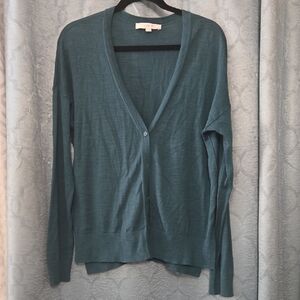 LOFT Deep Teal Cardigan Sweater